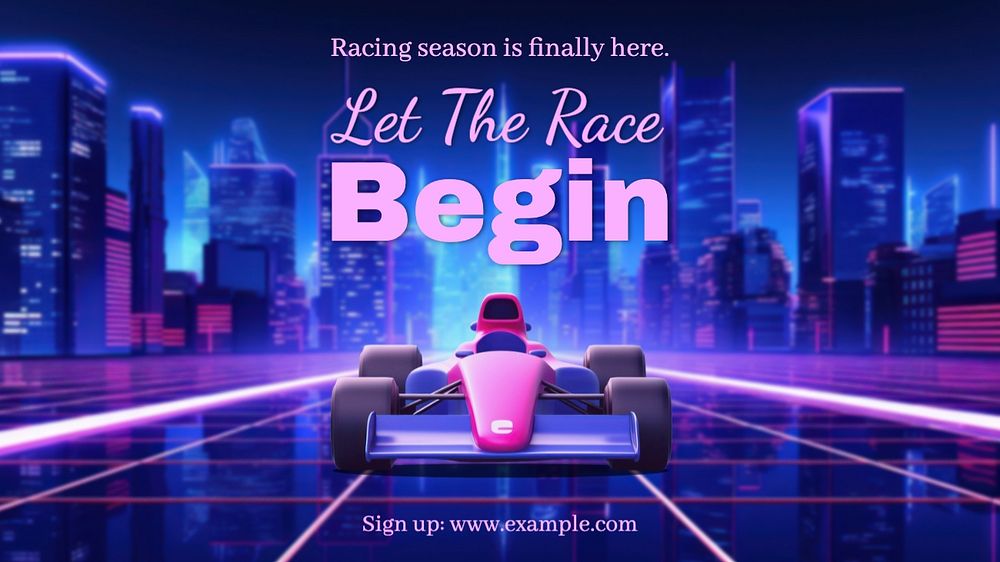 Racing blog banner template, editable text