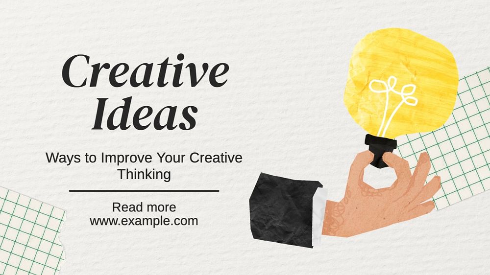 Creative idea blog banner template, editable text