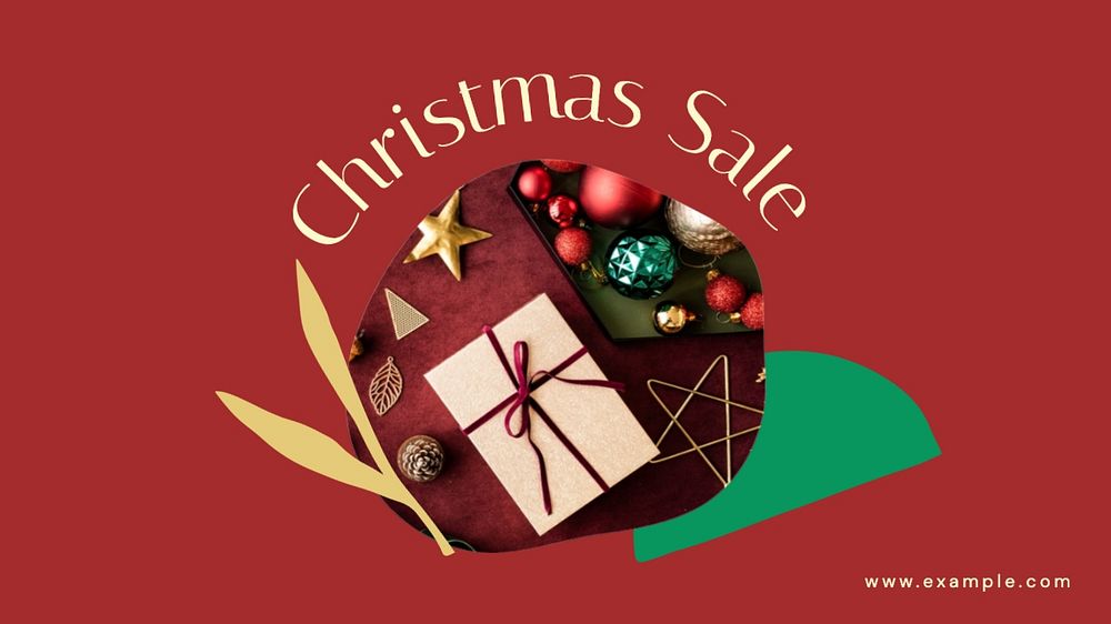 Christmas sale blog banner template, editable text