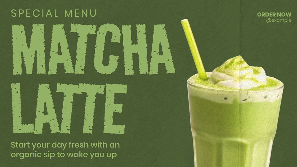 Matcha latte blog banner template