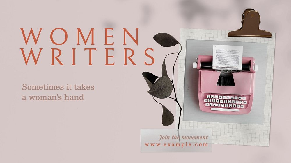 Women writers blog banner template, editable text