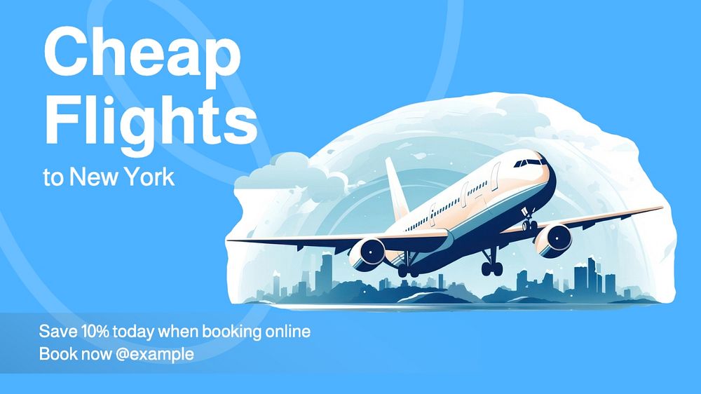 Cheap flights blog banner template