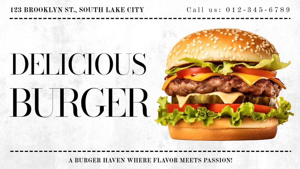 Delicious burger blog banner template