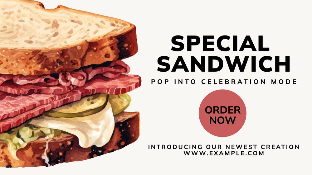 Special sandwich blog banner template