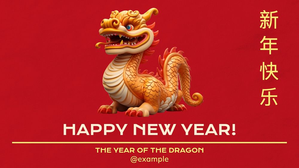 Chinese New Year blog banner template, editable text