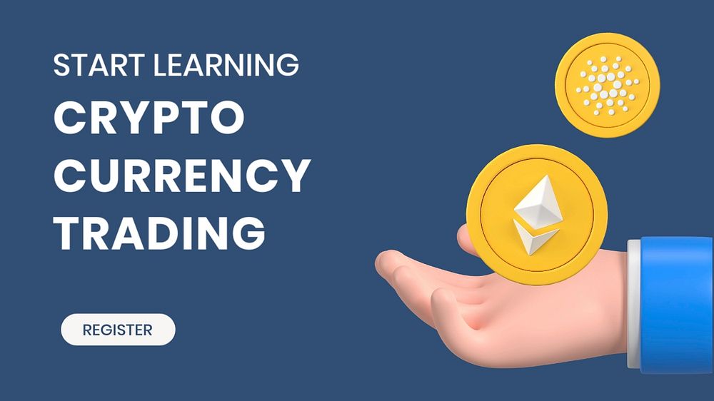 Editable cryptocurrency Powerpoint presentation template, 3D design