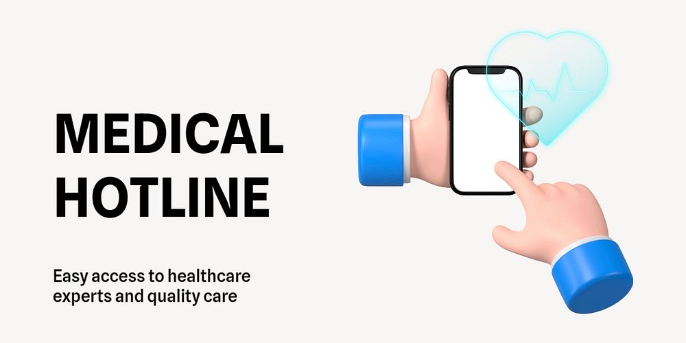 Medical hotline Twitter post template, editable design