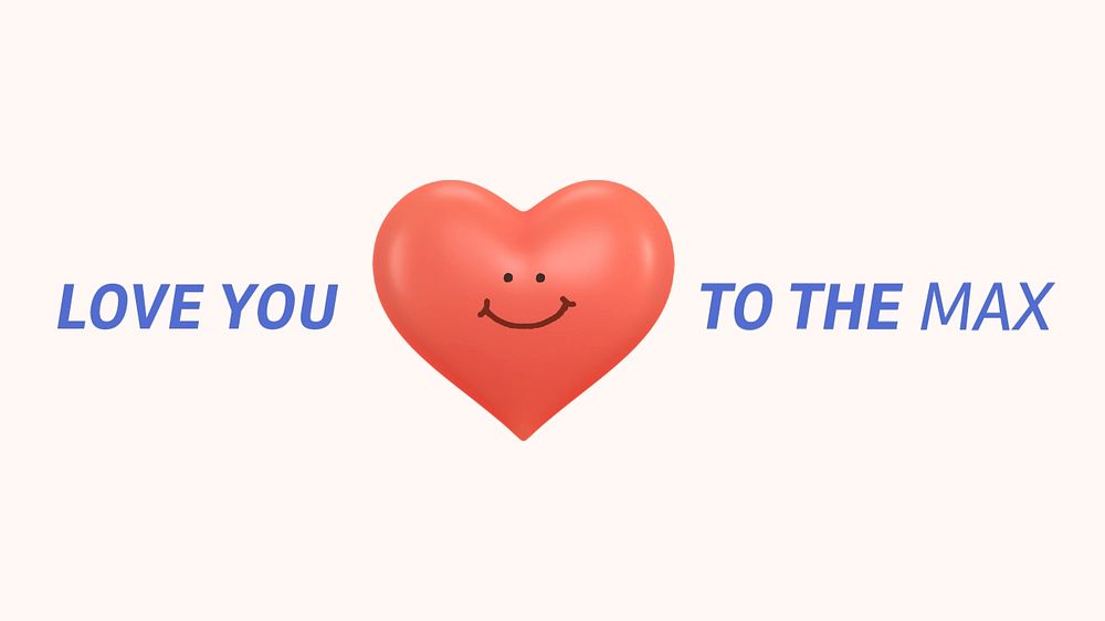 Love you banner template, Valentine's celebration