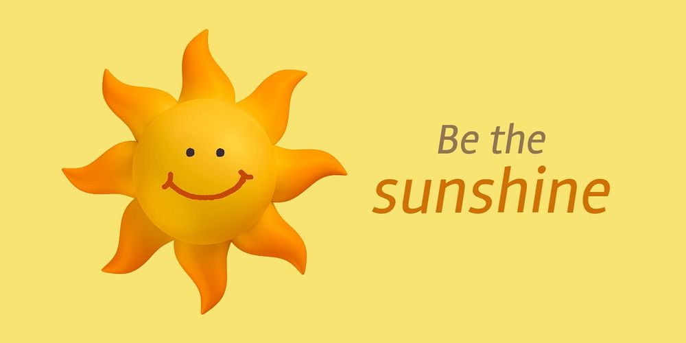Smiling sun Twitter ad template, be the sunshine quote