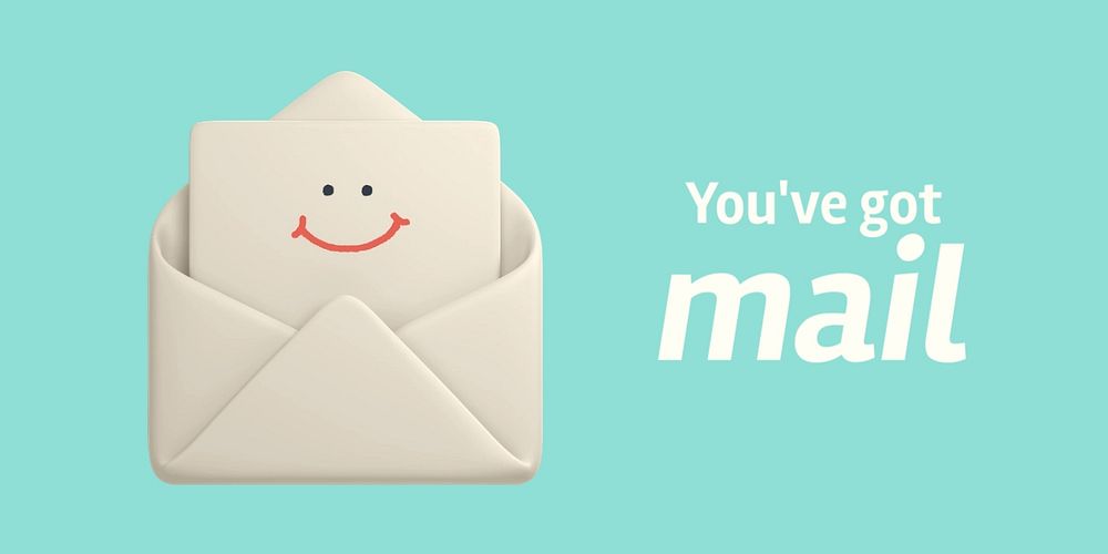 3D envelope Twitter ad template, cute email notification