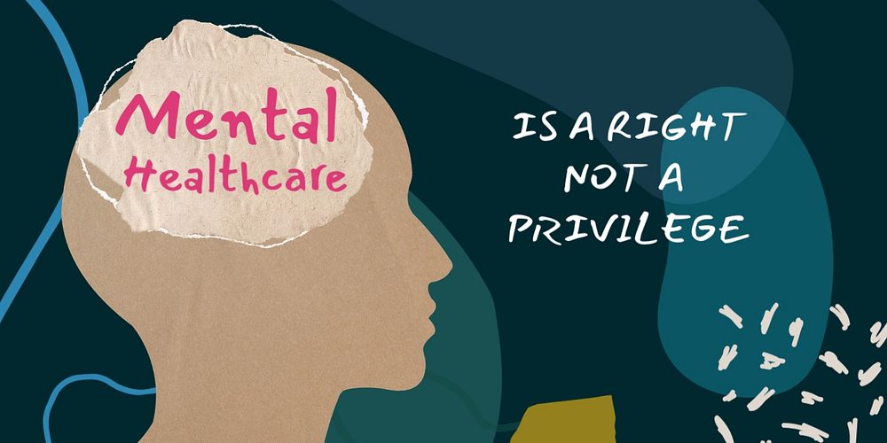 Mental healthcare Twitter ad template, aesthetic memphis design 
