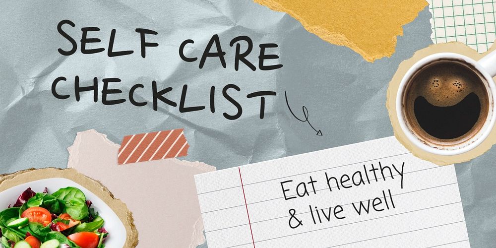 Healthy food Twitter post template, paper collage design 