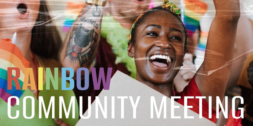 Rainbow community Twitter post template, gay pride celebration