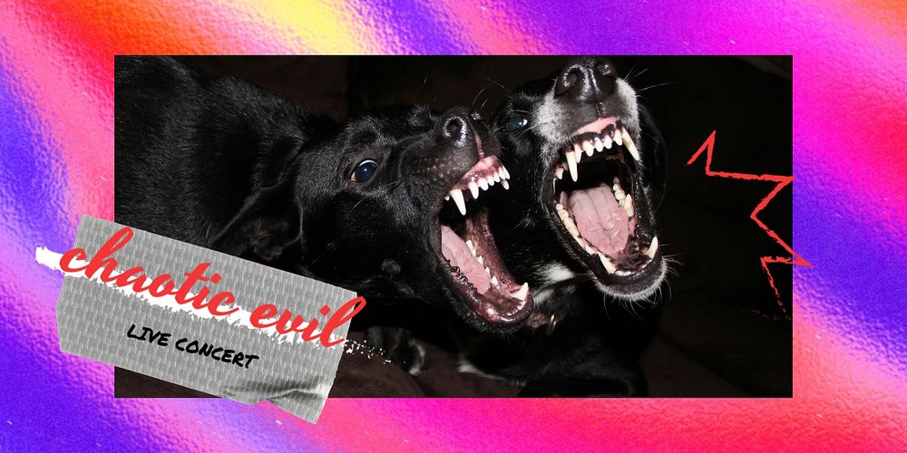 Barking dog Twitter post template, live concert event