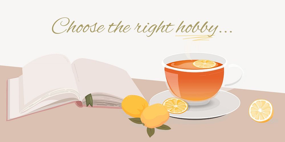 Reading hobby Twitter post template, editable design