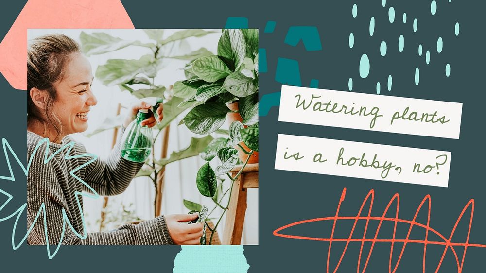 Plant shop blog banner template, editable hobby design