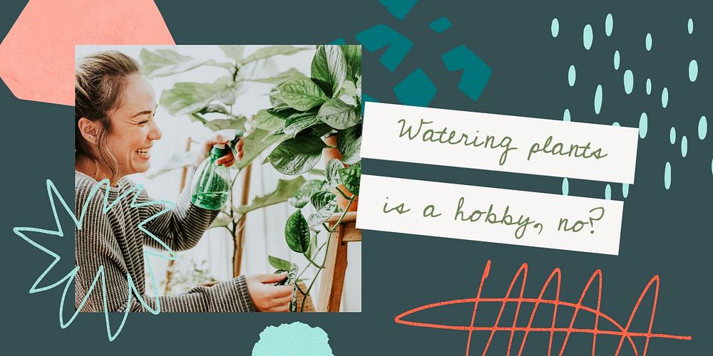 Plant shop Twitter post template, editable hobby design