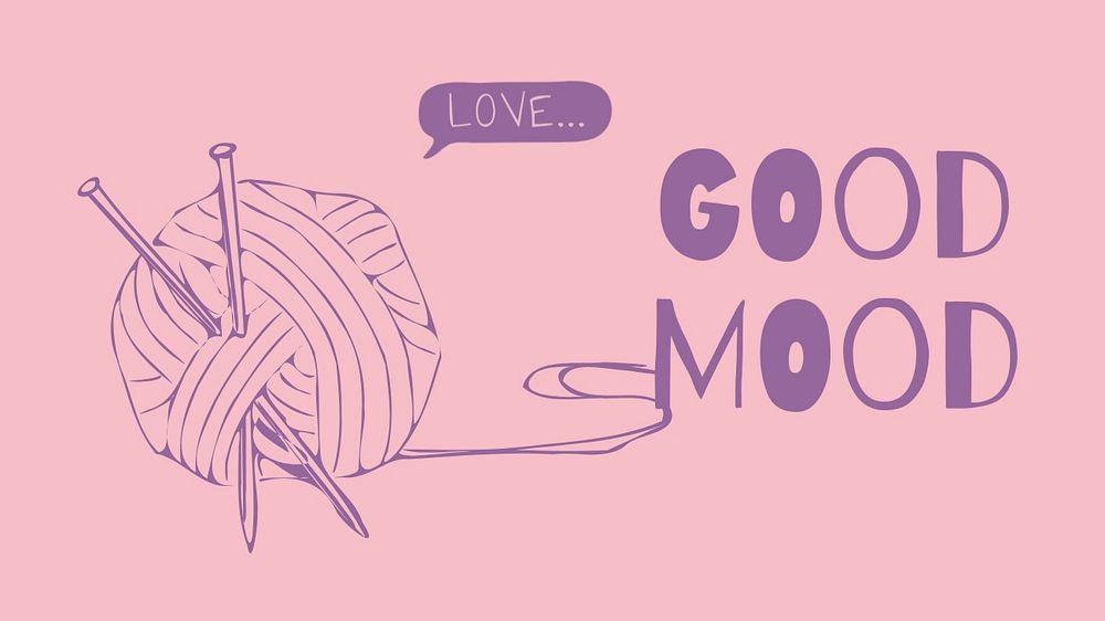 Good mood blog banner template, knitting design