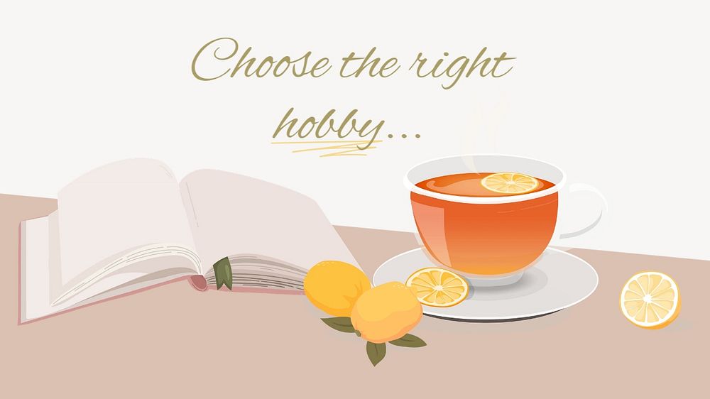 Reading hobby blog banner template, editable design