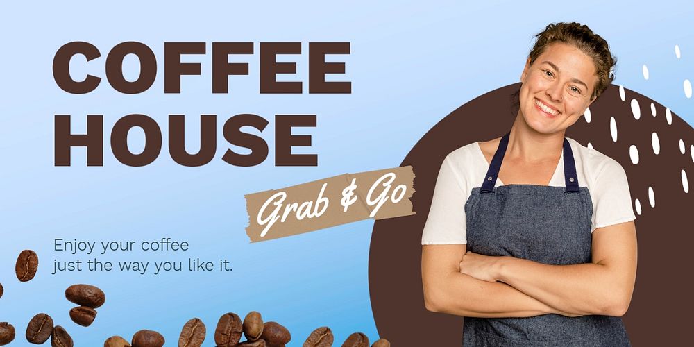 Coffee shop Twitter post template, promotion ad