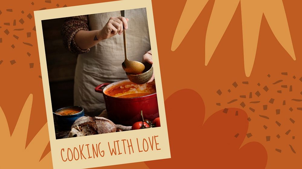 Cooking hobby blog banner template, editable design
