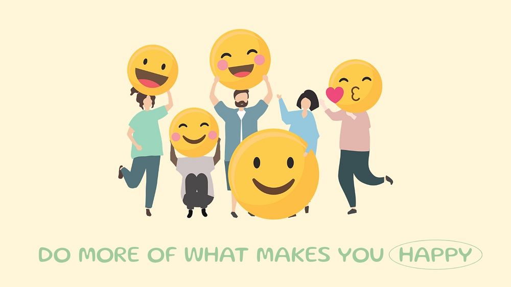 Happy emoji blog banner template, editable design