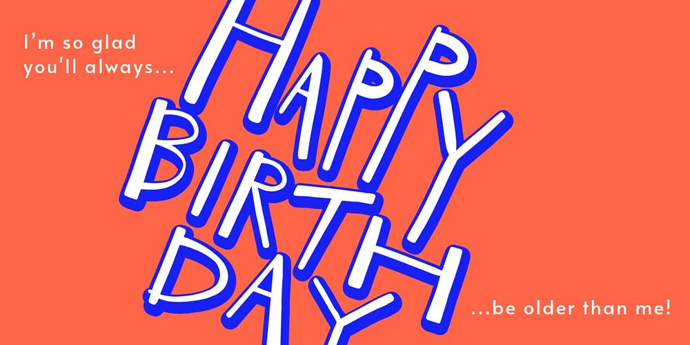 Birthday greeting Twitter post template, colorful typography