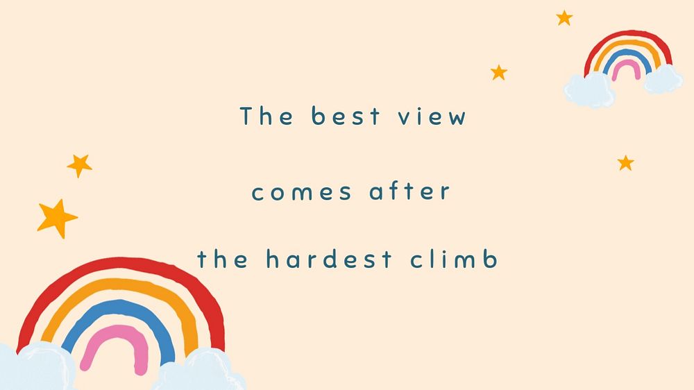 Inspirational quote blog banner template, Rainbow design, editable text