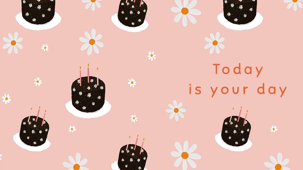 Birthday quote blog banner template, cake design