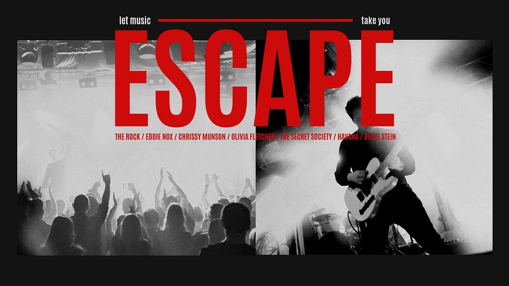 Rock music blog banner template