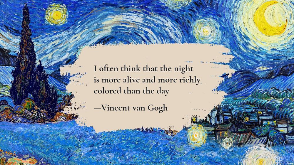 Van Gogh PowerPoint presentation template, Starry Night painting remixed by rawpixel