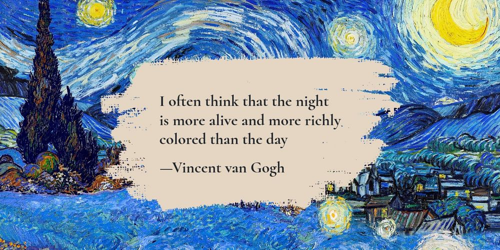 Van Gogh Twitter post template, Starry Night painting remixed by rawpixel