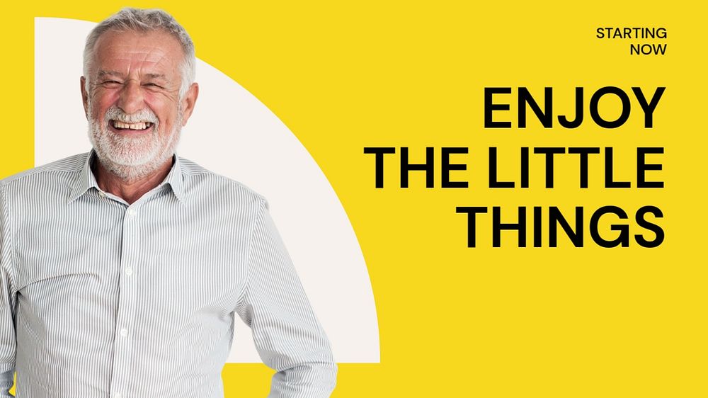 Retired life presentation template, yellow design