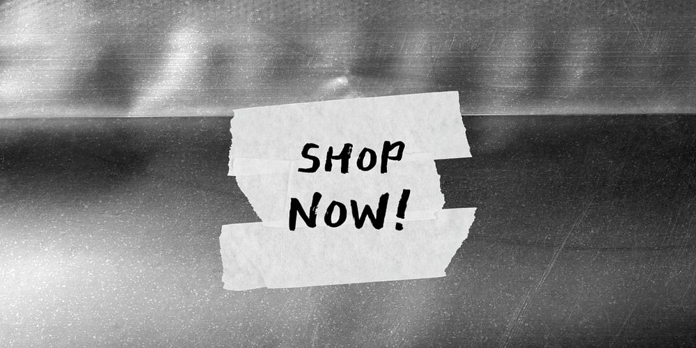 Shop now Twitter ad template, abstract paper texture design
