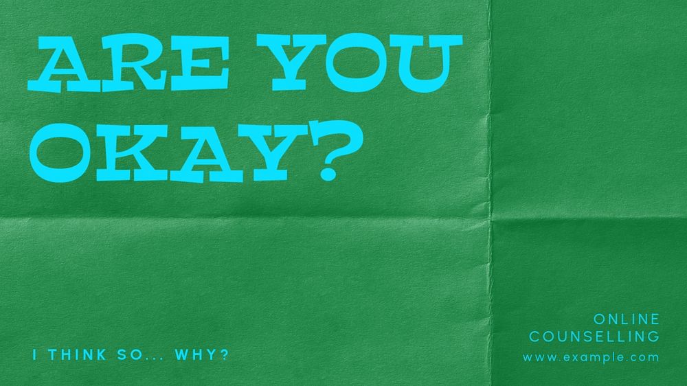 Mental health presentation template, folded paper design