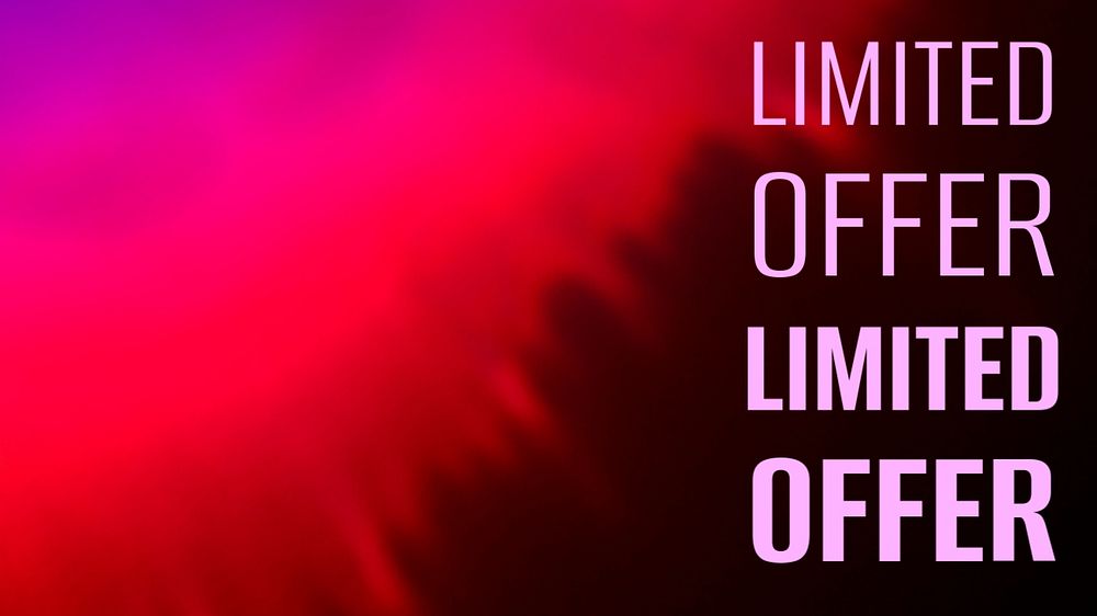 Aesthetic pink presentation template, limited offer text