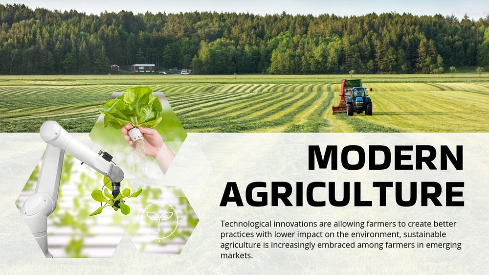 Modern agriculture PowerPoint presentation template, farming industry design