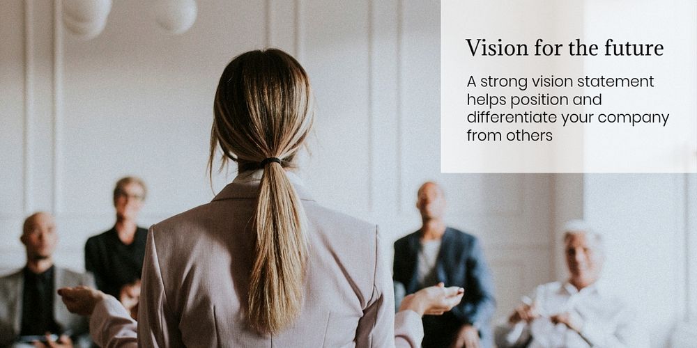 Business vision Twitter post template, businesswoman photo