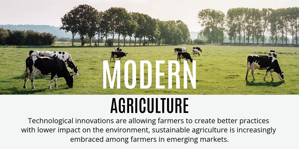 Modern agriculture  Twitter ad template,  farming industry design