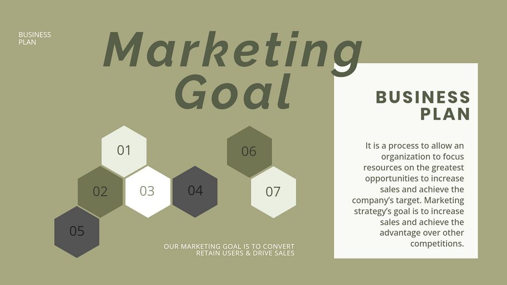 Marketing goal YouTube thumbnail template, olive green design