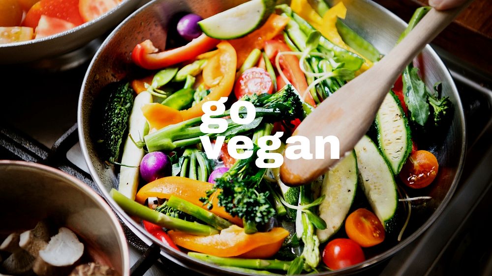 Vegan food blog banner template, editable text