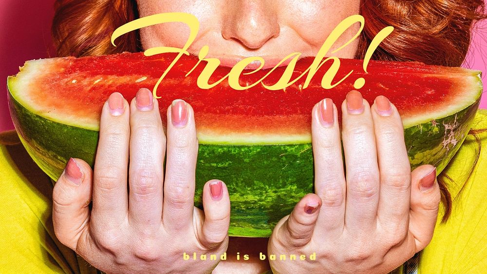 Summer watermelon blog banner template, editable text