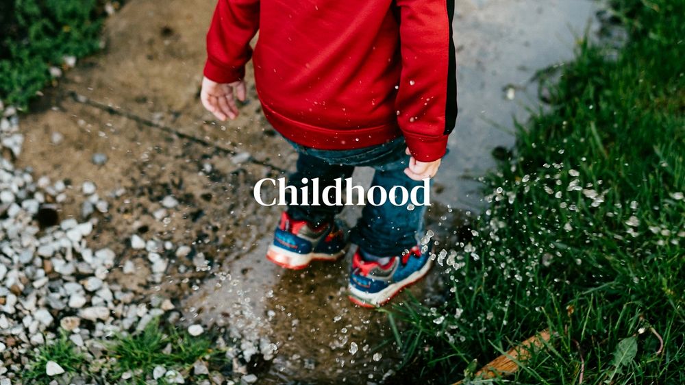 Kid walking Facebook cover template, editable text
