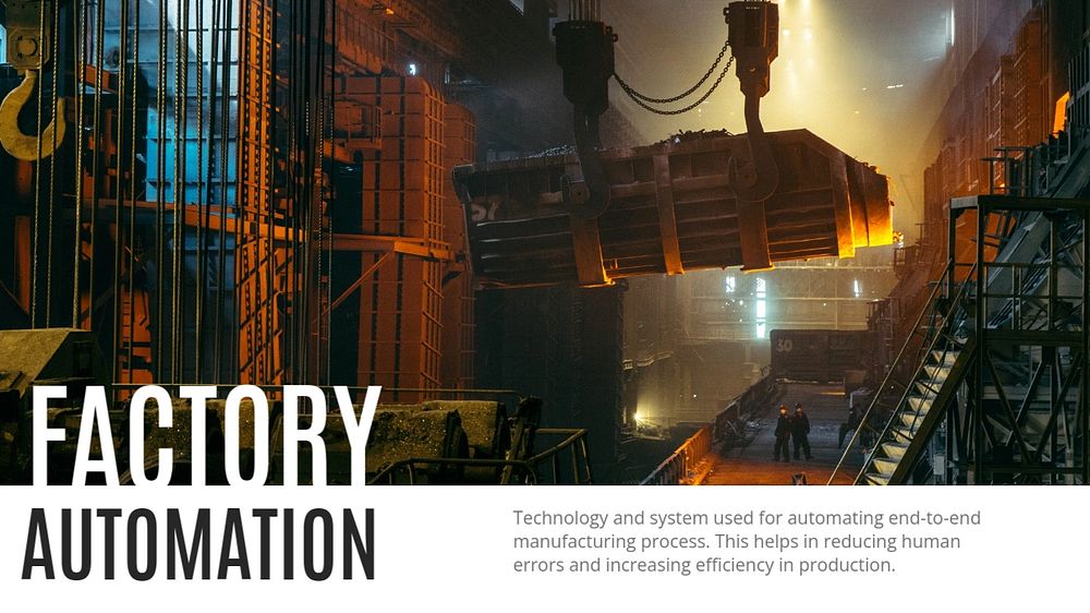 Factory automation Google Slide template, editable industry design 