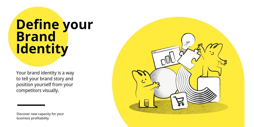Brand identity Twitter post template, business doodle