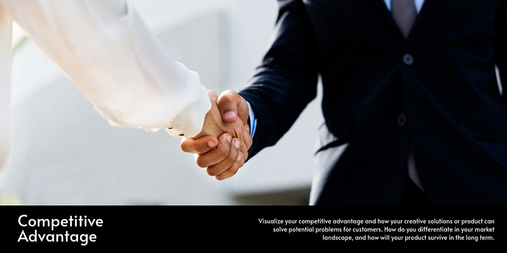 Competitive advantage Twitter post template, business photo