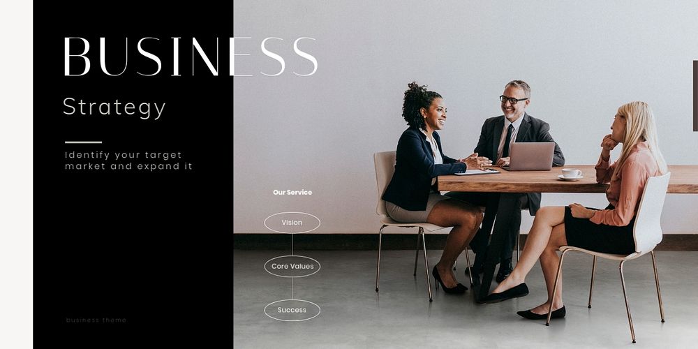 Business strategy Twitter post template, professional design