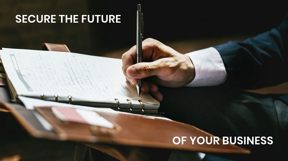 Business insurance presentation editable template, secure the future quote
