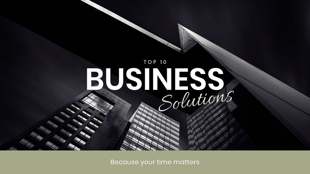 Business solutions presentation editable template, office building aesthetic