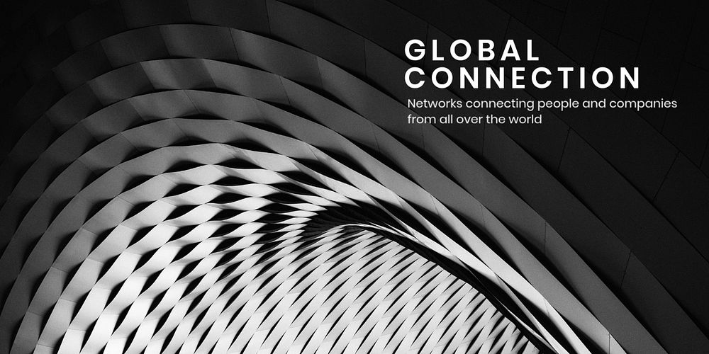 Global connection Twitter post template, abstract architecture photo